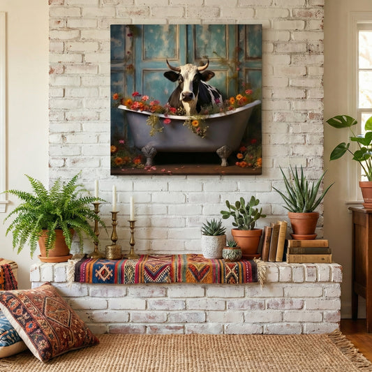 Bathroom Jungle Joy Cow