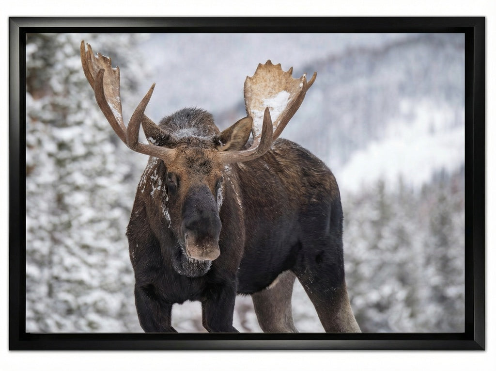 A Moose in Winter in Jasper