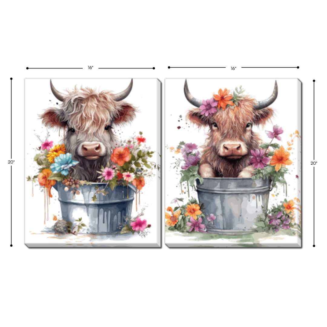 Baby Highland Cow Set of 2