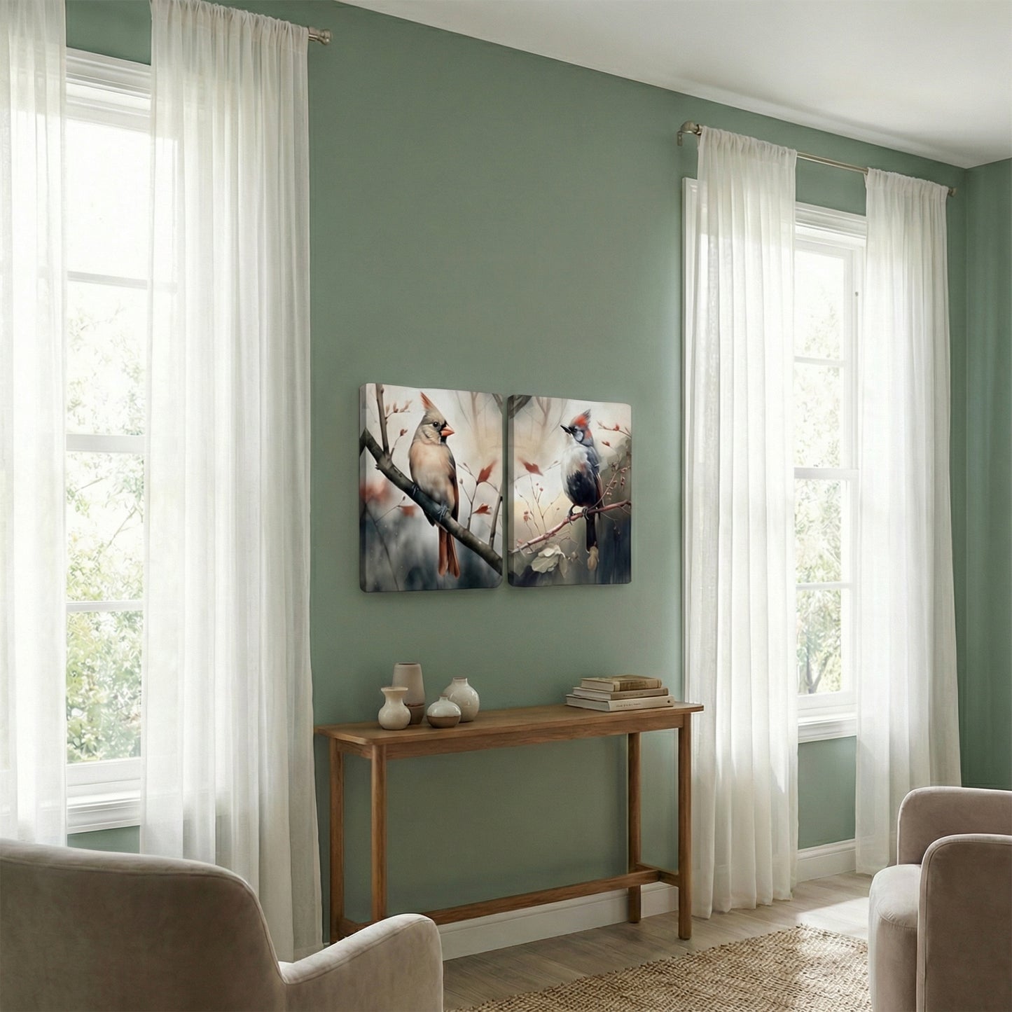 Bird on Branch Set of 2