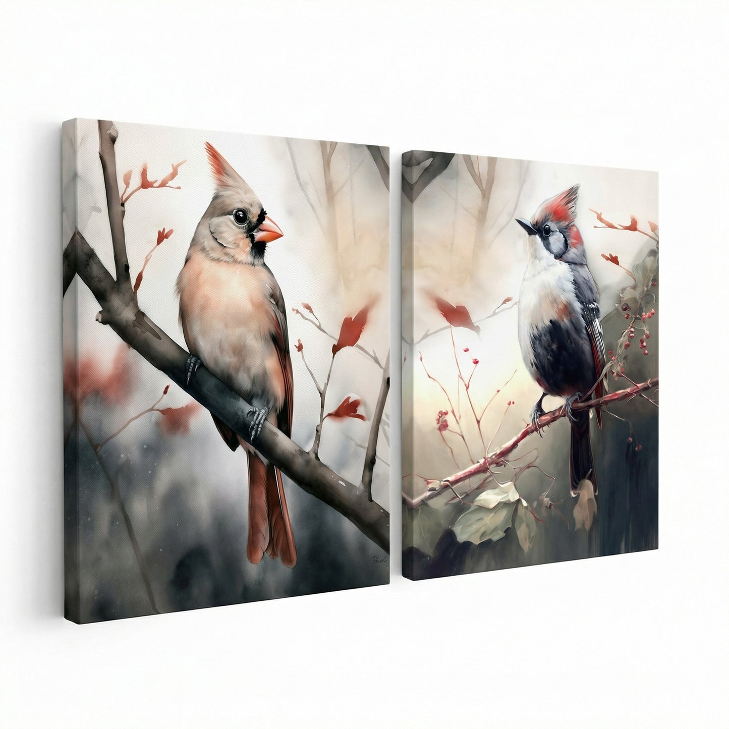 Bird on Branch Set of 2