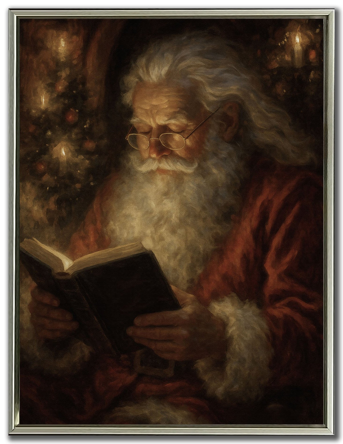 Santa Reading by Candlelight