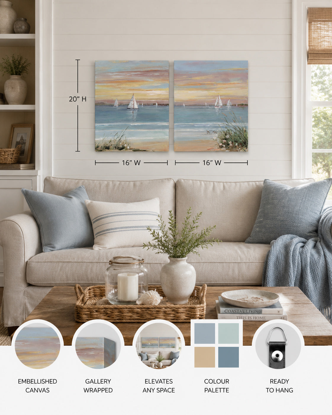 Harbor at Dusk Set of 2